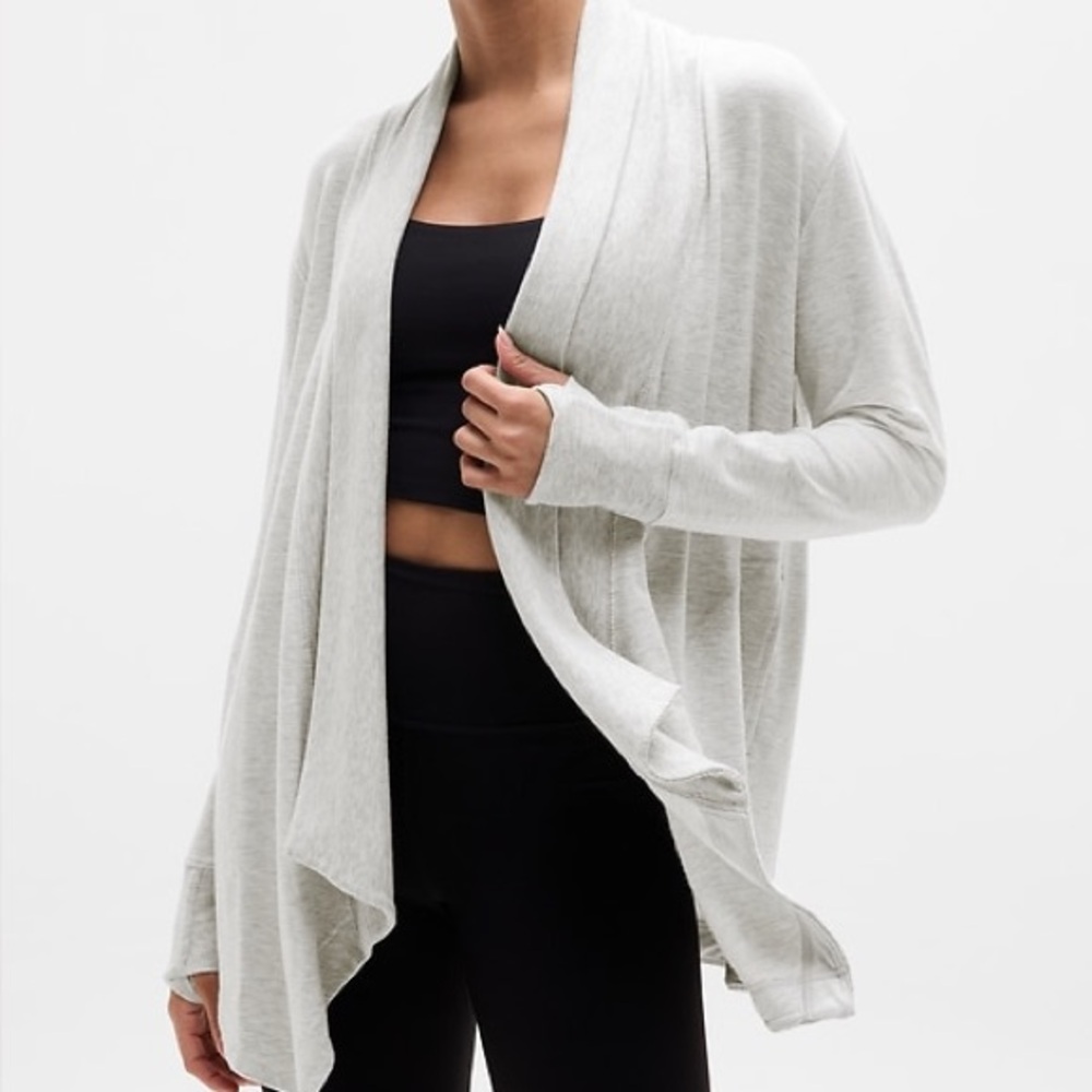 Athleta Pranayama Restore Wrap Cardigan Longline Modal Size S
